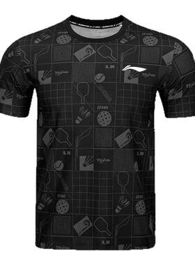 李宁羽毛球服短袖正品