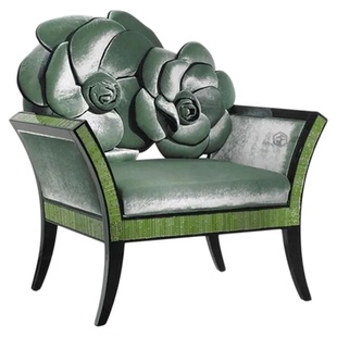 意式轻奢高级感花朵沙发椅别墅豪宅家用休闲椅艺术感设计师款沙发