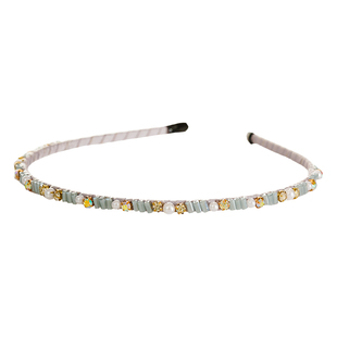 A蓝灰色精致手作发箍头箍女款头饰发饰高颅顶高级感洋气时尚外出