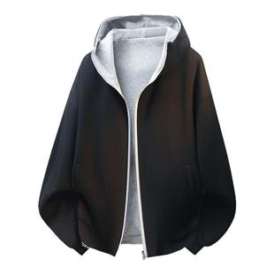 FIDO DIDO双面穿开衫外套小众美式重磅宽松连帽拉链卫衣男女秋冬