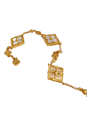 四叶草蝴蝶合集手饰法式沙金复古