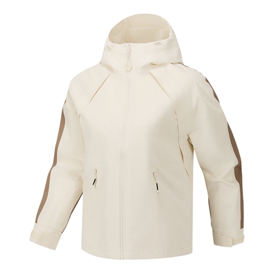 Skechers斯凯奇26春女子休闲舒适百搭连帽梭织外套 P126W049/01B4