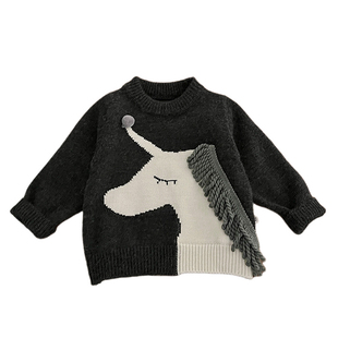 男宝宝冬季卡通流苏毛衣男童韩系加厚保暖针织衫婴儿洋气百搭上衣