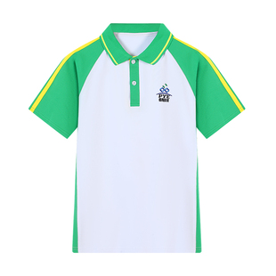 广州番禺区小学公立校服夏季运动服番禺教育纯棉短袖绿色短裤套装