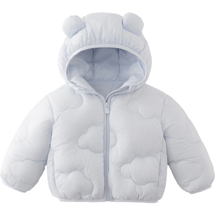 [超轻保暖]马克珍妮女童云朵绗缝小熊耳朵羽绒服 宝宝冬装551771