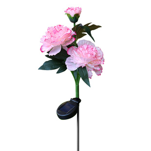 太阳能庭院灯户外防水牡丹花灯新年院子氛围装饰灯花园插地草坪灯