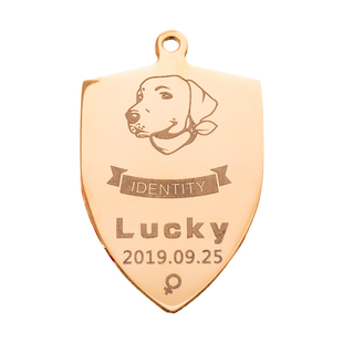 狗牌定制刻字金毛德牧铃铛吊牌项链卡斯罗大型犬狗防丢宠物身份牌