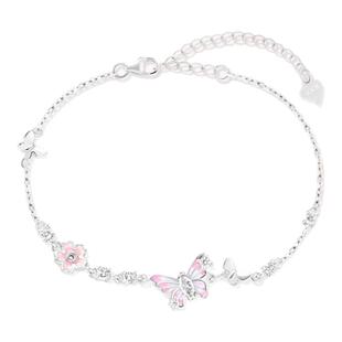 KOOKISS花漾舞蝶 闪粉轻奢S925纯银手链高级感小众设计蝴蝶手饰