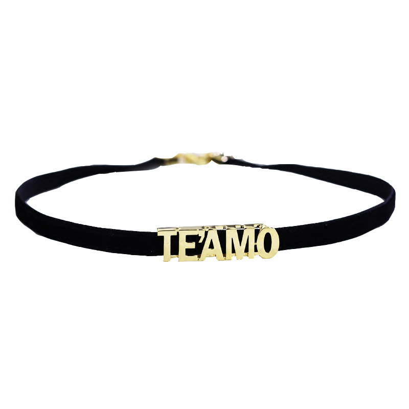 925纯银teamo爱你字母女项圈项链