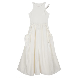 MOUSSY 春季新品轻户外风三色褶皱大口袋连衣裙028ISZ30-0321
