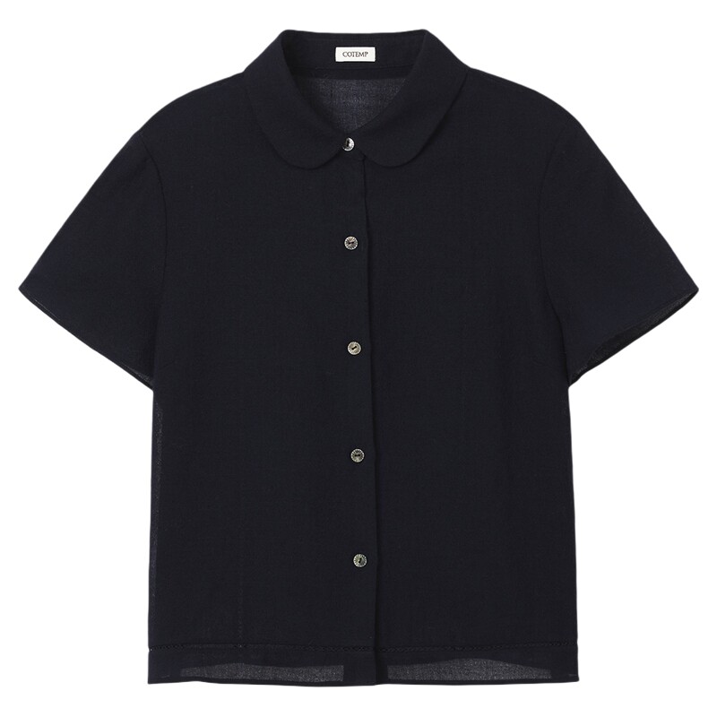 COTEMP CALIA BOX SHIRT 26PF新款卡里亚娃娃领短袖BOX衬衫上衣女