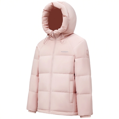 波司登短款连帽羽绒服男女同款