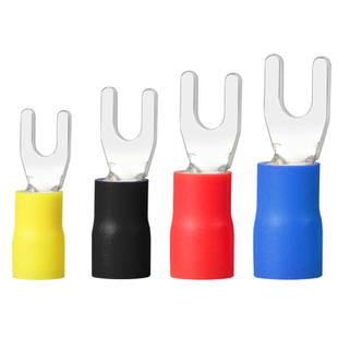 国标紫铜SV叉型预绝缘冷压接线端子铜线鼻子线耳U型端头0.5-6平方