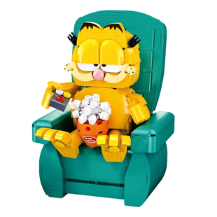 野想中国积木正版授权加菲猫宅家日记治愈益智拼装女孩闺蜜礼物