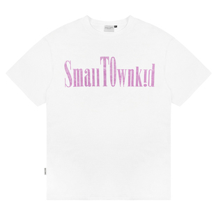STK SmallTownKid烫钻基础短袖T恤美式复古风字母印花潮牌男女TEE