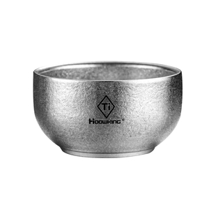 钛杯纯钛双层小茶杯户外露营茶杯功夫茶杯品茗杯防烫泡茶钛水杯