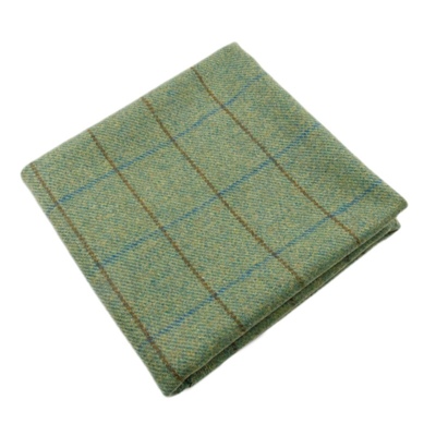 厚款英伦风 苔藓绿花纱+棕蓝格子毛料毛呢羊毛布料 大衣斗篷面料