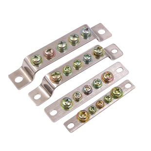 铜地排铜排桥式接地排2*15地线排5位10孔接线端子接零排7柱配电箱