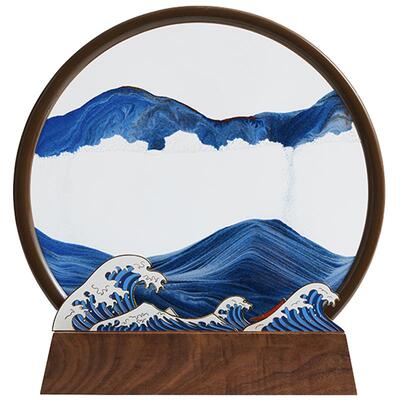 马鹿乘风破浪流沙画珐琅彩摆件