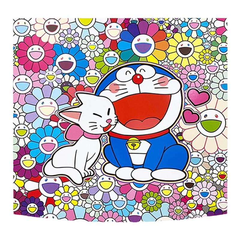 哆啦A梦联名 村上隆 亲笔签名《LOVE》限300版 胶印版画 原包装