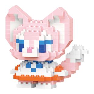 卡通女孩益智拼装微小颗粒积木拼图玩具儿童礼物男孩培训班送礼物