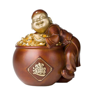 铜师傅 金玉满堂 全铜摆件财主中式 招财办公室客厅装饰工艺品