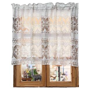 蕾丝水溶缕空半帘纱线灵感玄关卧室美式复古窗帘免打孔门帘粘贴定