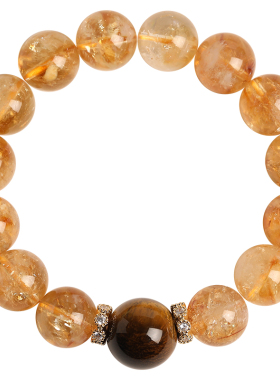 普陀山招财黄水晶转运珠手串女