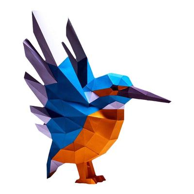 41厘米高 飞翔翠鸟鸟类纸艺立体家居桌面装饰摆件手工DIY纸模型