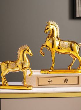 出口马摆件马到成功生肖工艺品摆设奢装饰品乔迁办公室酒柜礼物轻