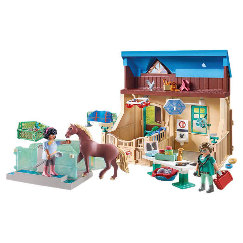 playmobile摩比世界骑马治疗和兽医诊所儿童玩具71352