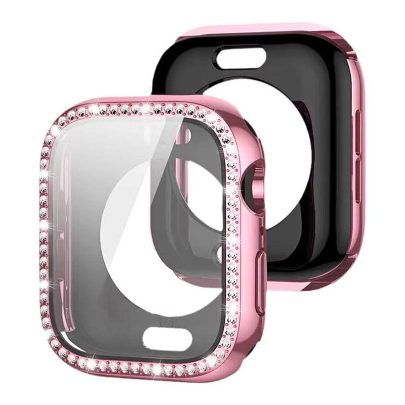 阑钻适用applewatch9保护壳s9/s8壳膜一体苹果手表壳S7/Ultra改装s8表壳超薄闪钻s8防水s7高端s6小众se钢化壳