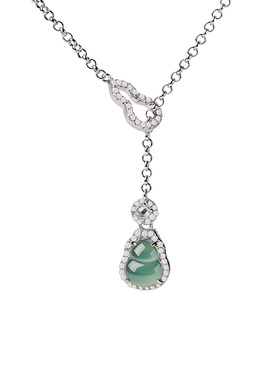 宫里上新天然冰种翡翠葫芦项链