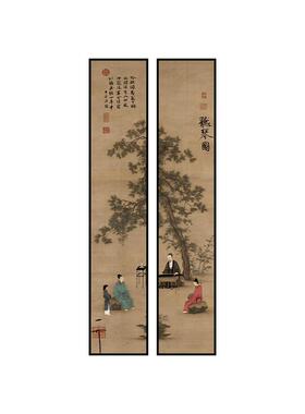 听琴图走廊尽头装饰画画名家字画