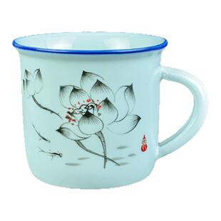 创意陶瓷功夫茶具带把6只装 复古仿搪瓷迷你小号品茗茶杯LOGO定制