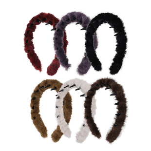 红色毛绒发箍女款高级感洋气时尚2026新款高颅顶神器头箍日常外戴