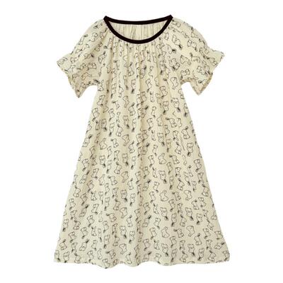 儿童睡衣女孩睡裙2025新款夏季棉纱薄款短袖家居服大童初中生纯棉