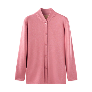 春织发热加绒保暖内衣上衣对襟老人开衫立领打底衬衣中老年人秋衣