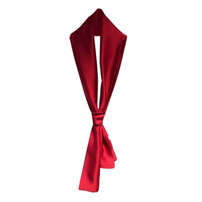 公司年会活动素色窄丝巾百搭小
