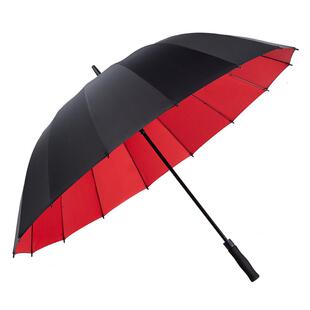 16骨自动雨伞长柄男士超大号双层暴雨专用伞双人抗风加固定制logo