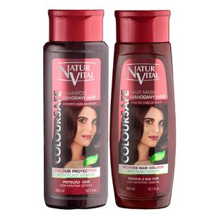 NaturVital西班牙nv固色洗发水护色锁色护发素发膜脏橘红色洗头水