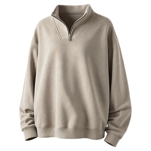 【敖瑞鹏代言】捷尼拉莫加绒加厚莫桑绒立领中性卫衣套头卫衣潮流