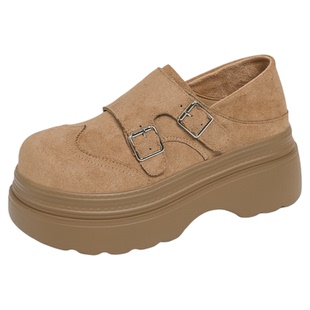 厚底增高两穿全包勃肯鞋女2026春季新款休闲松糕乐福鞋单鞋小码33