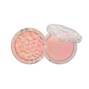 HOLD LIVE光影渐变腮红盘三色珠光哑光提亮膨胀色腮紫修容女自然