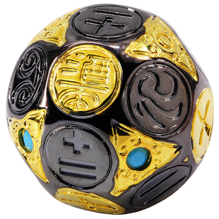 D18中华遗产中国十八面铜骰子酒令古代桌游 金属色子喝酒游戏手串