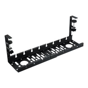 桌下理线架电脑路由器放置架插排收纳盒桌底绕线器免打孔过线槽