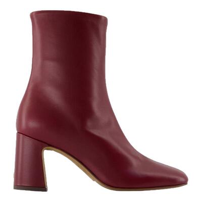 Rouje;Claudia 踝靴 -皮质-酒红色