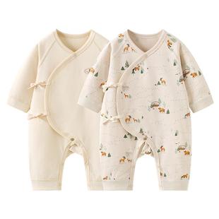 童泰婴儿连体衣春秋季纯棉新生儿衣服初生宝宝蝴蝶哈衣爬服满月服