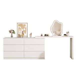 实木梳妆台现代简约斗柜一体化妆台转角储物收纳柜轻奢伸缩化妆桌