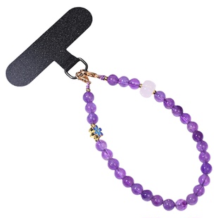 天然梦幻紫水晶手机链九紫离火梦幻紫夹片款手机挂件挂饰2026新款